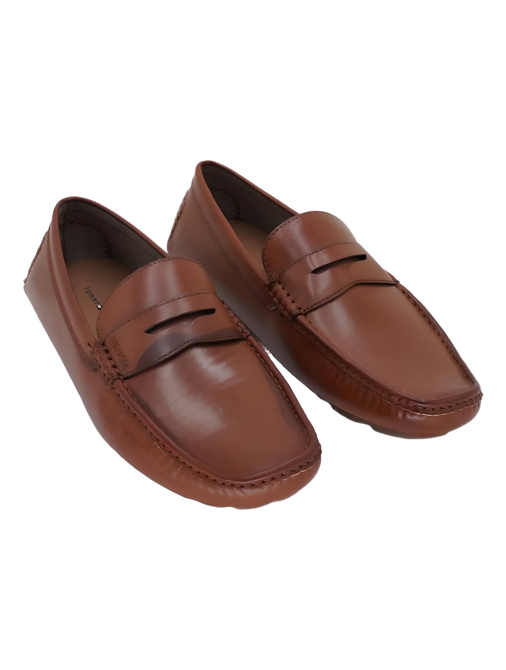 Tommy Hilfiger Mens Amile Penny Loafer Slip On Driver Shoes Cognac Size 12M